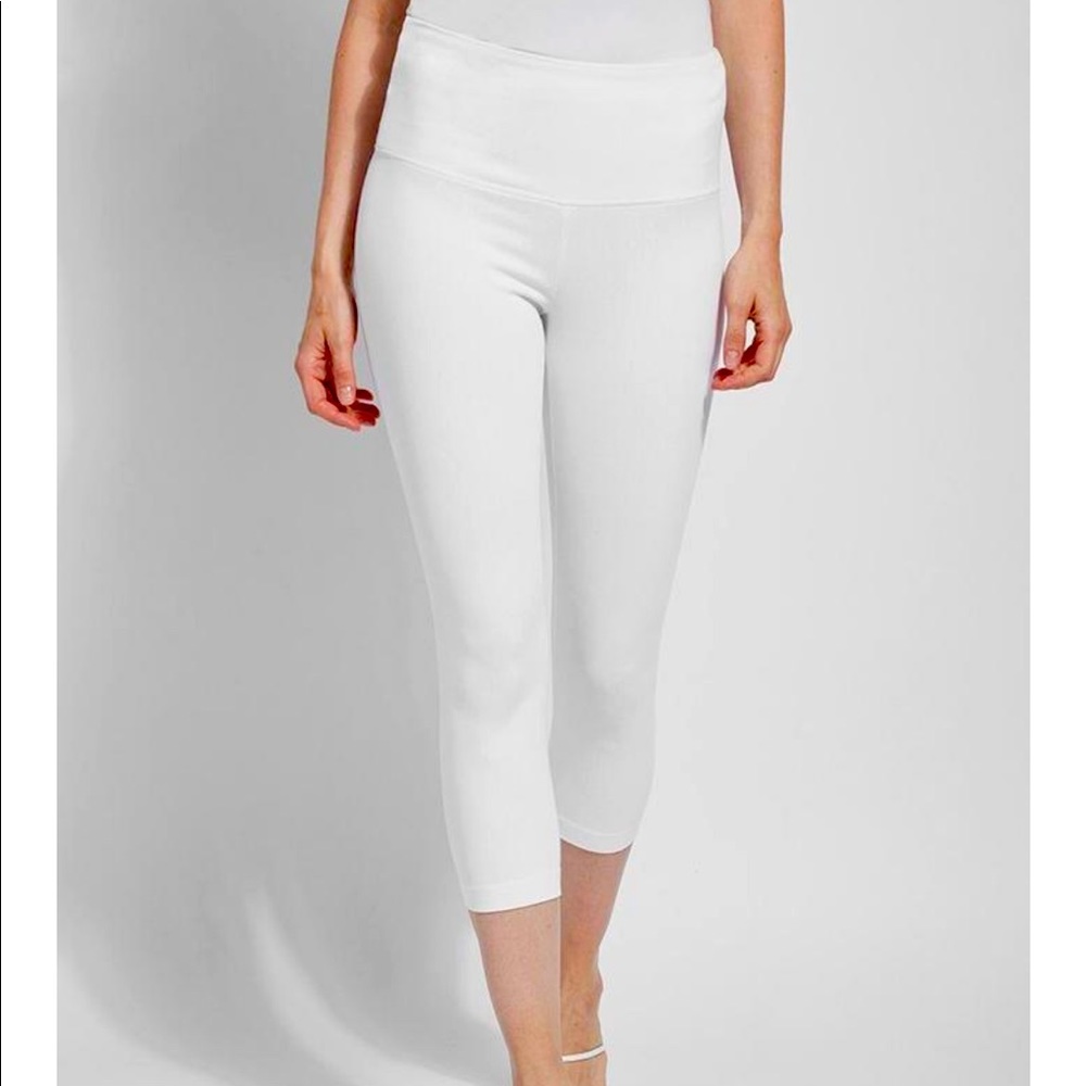White Denim Capri
